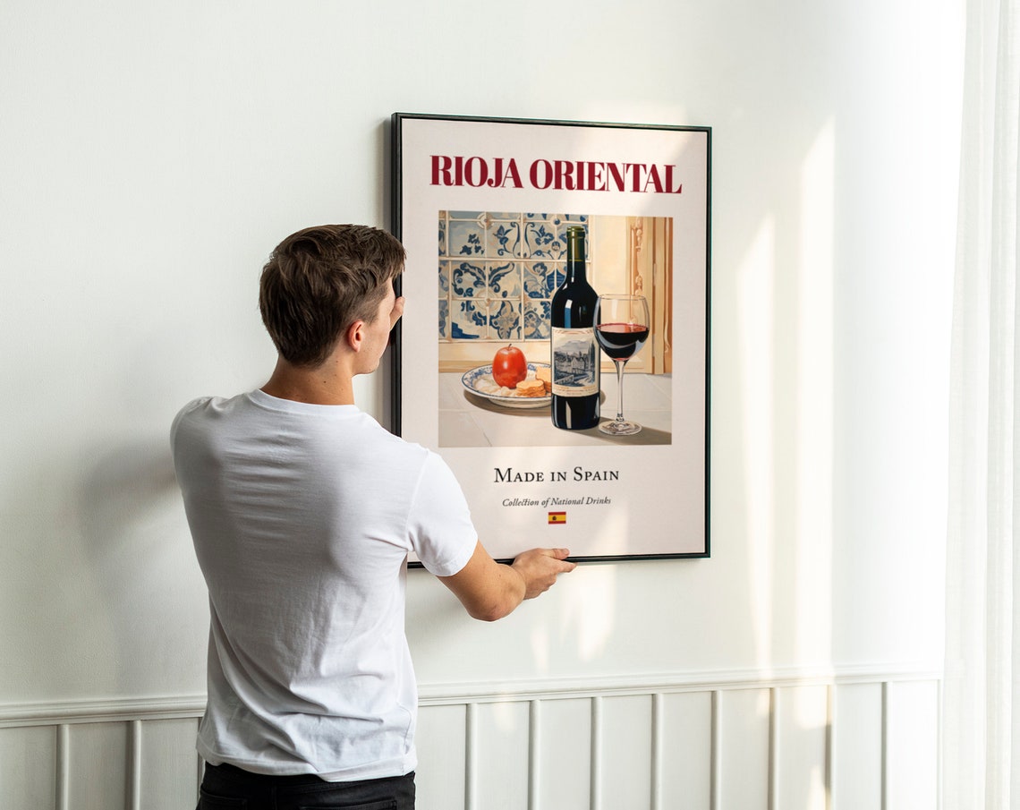 Rioja Oriental Maiolica Tile Beverage Poster, La Rioja - Image 3
