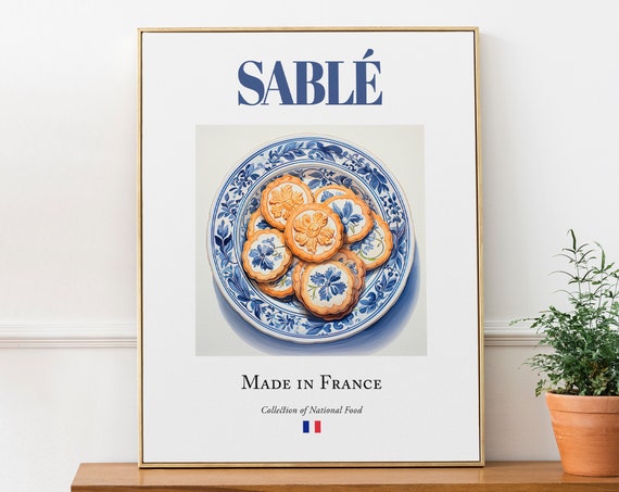 Sabl On Maiolica Tile Plate, French Kitchen Art Print