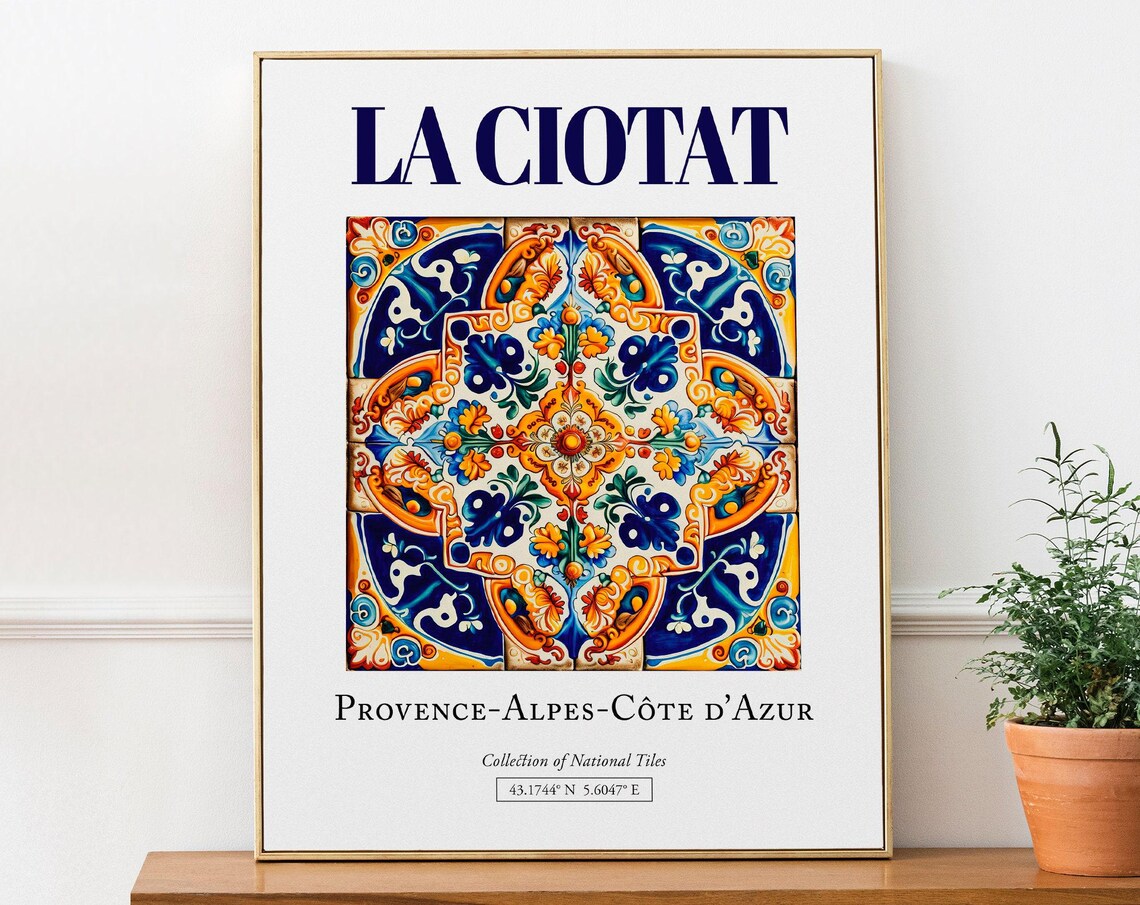 La Ciotat Provence-Alpes-Côte d'Azur Travel Poster, Folk