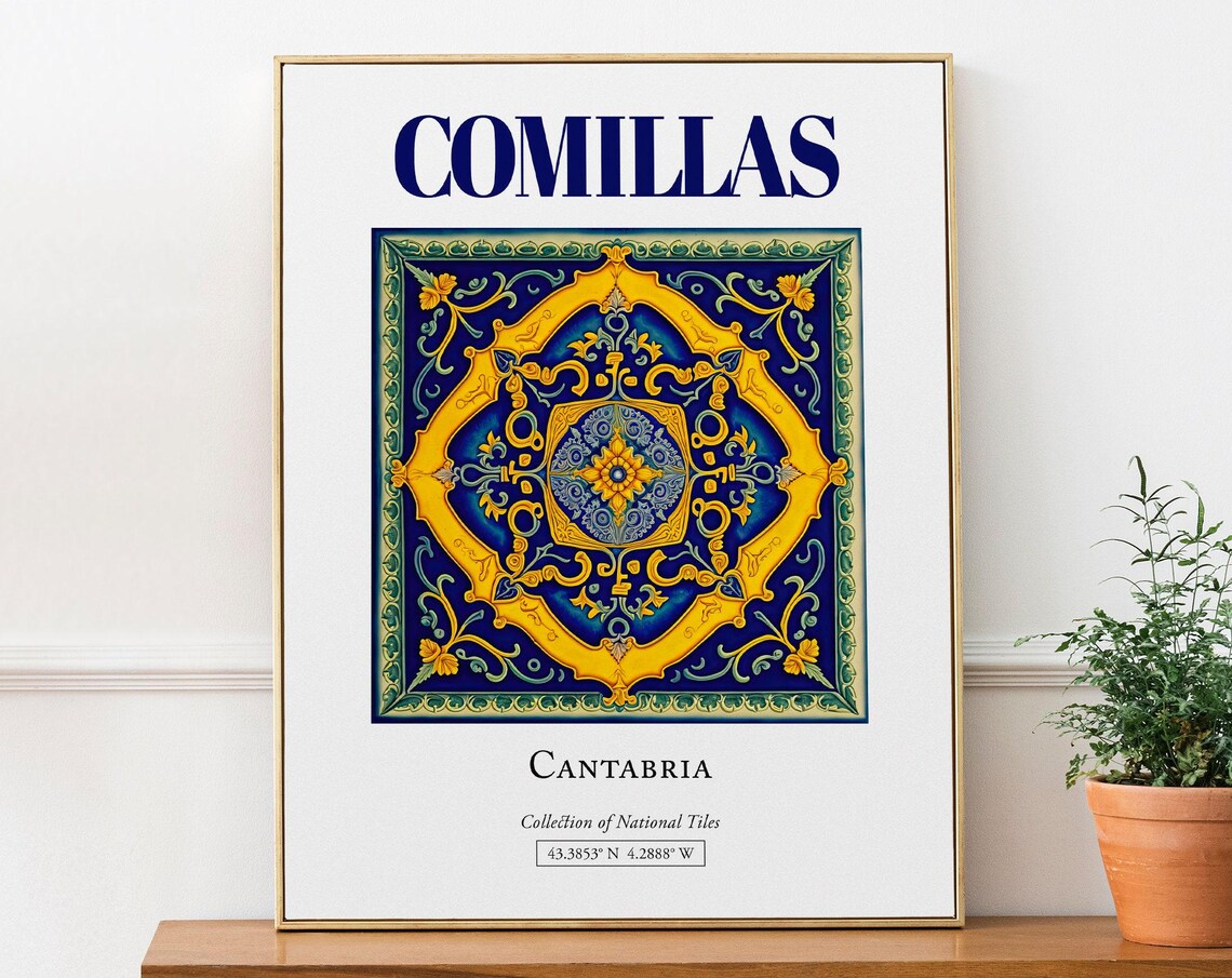 Comillas Cantabria Spain Minimalist Travel Poster