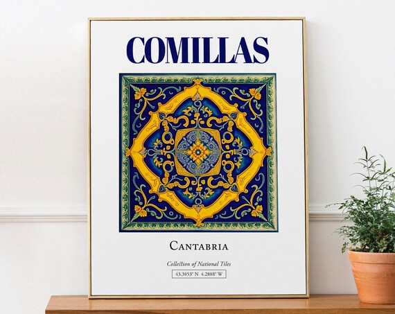 Comillas Cantabria Spain Minimalist Travel Poster