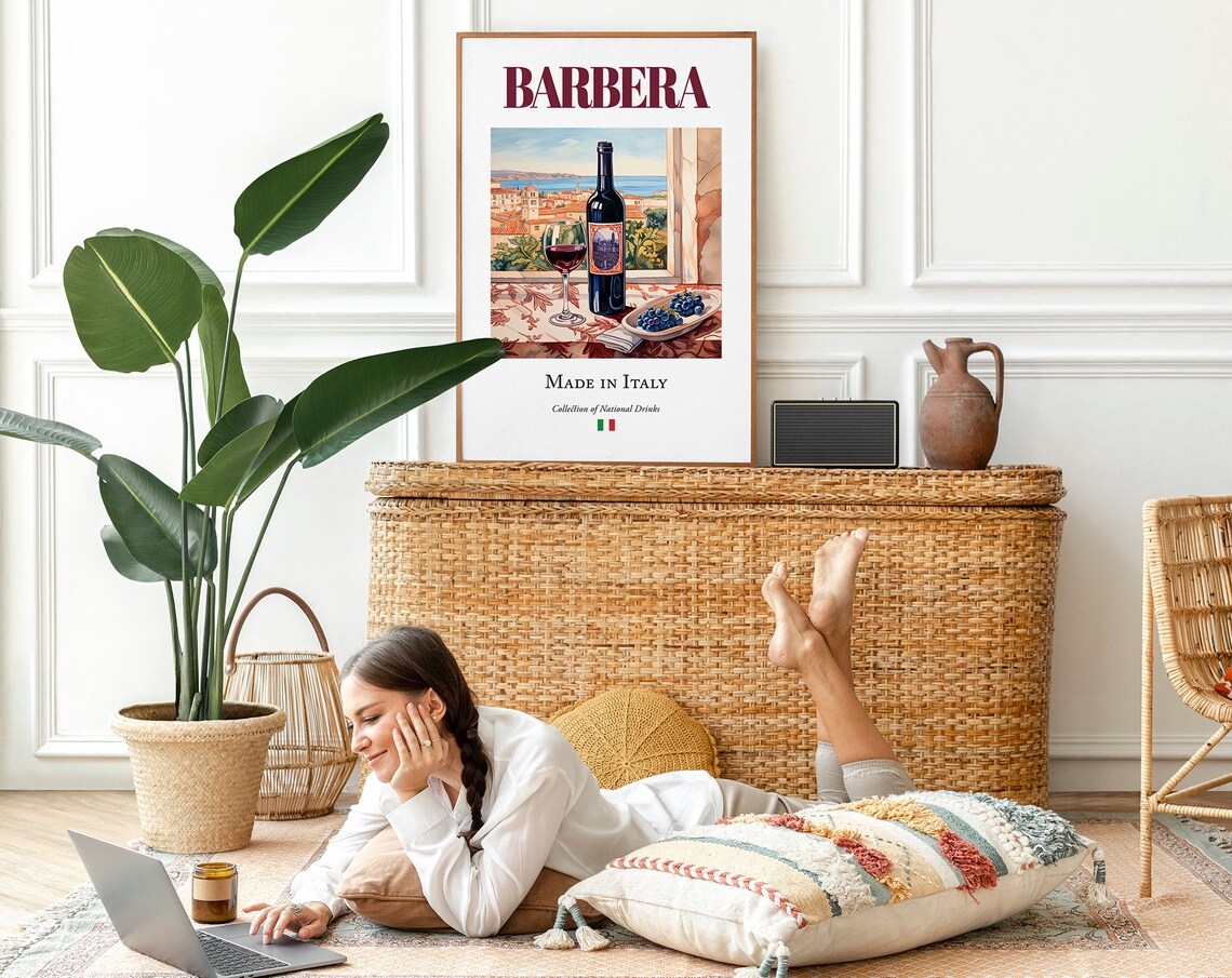 Barbera On Maiolica Tile, Italian Beverage Poster - Image 2