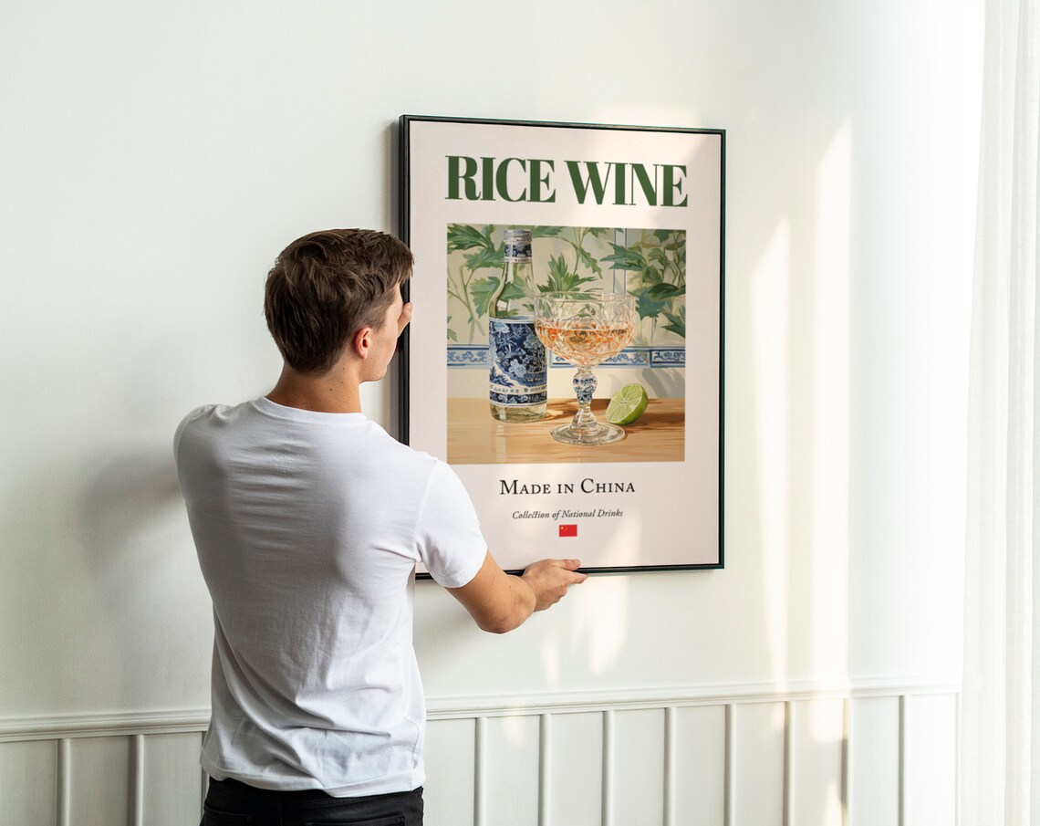 Rice Wine On Maiolica Tile, Kitchen And Bar Poster - Image 3