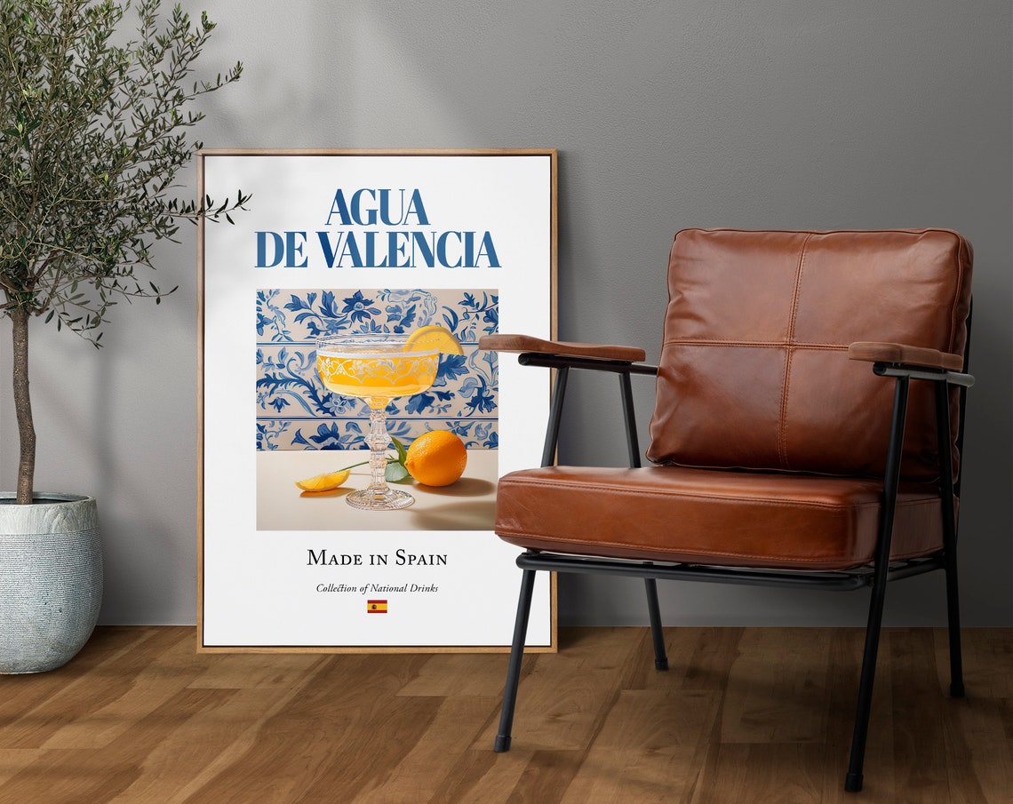 Agua De Valencia Maiolica Tile Spanish Drink Poster - Image 4