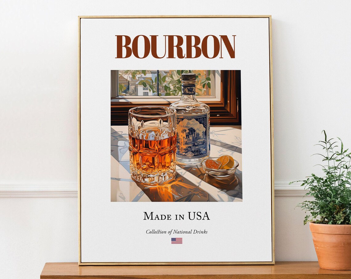 Bourbon On Maiolica Tile Traditional Drink Poster