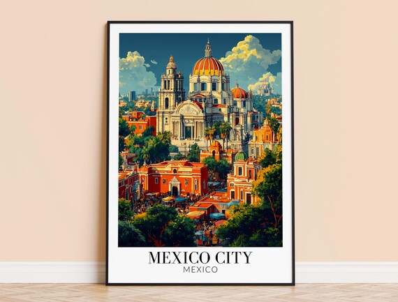 Mexico City Print Wall Art Poster Travel Home Decor Wedding Housewarming Gift Framed Or Unframed Personalised