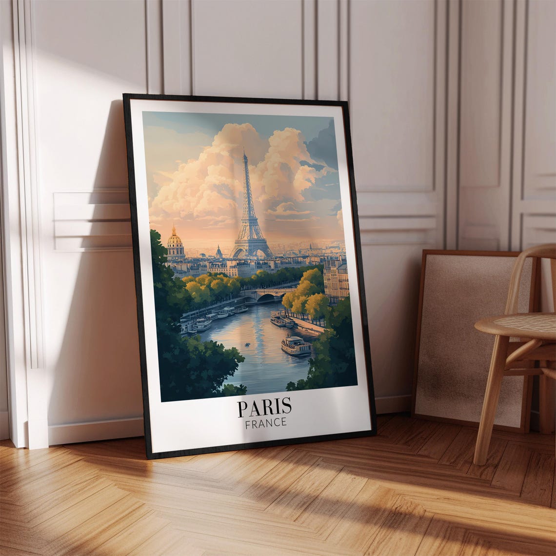 Paris Eiffel Tower Over the Seine and Les Invalides Art Poster - Image 4