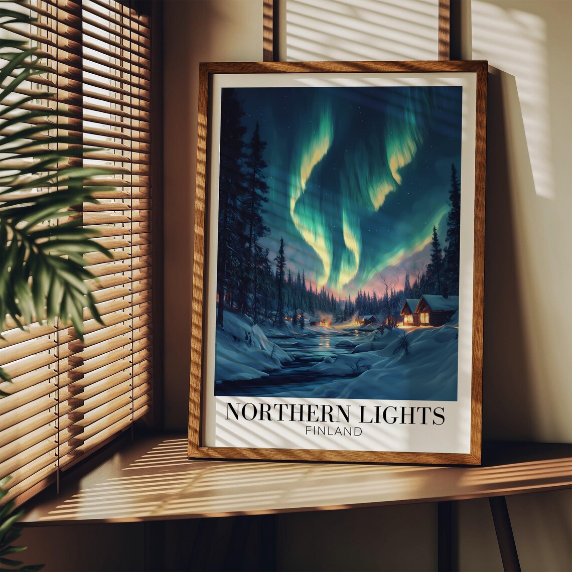 Northern Lights Finland Travel Poster, Europe - Image 3