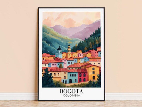 Bogota Print Colombia Travel Wall Art City Poster Framed Or Unframed Home Decor Wedding And Housewarming Gift Personalised