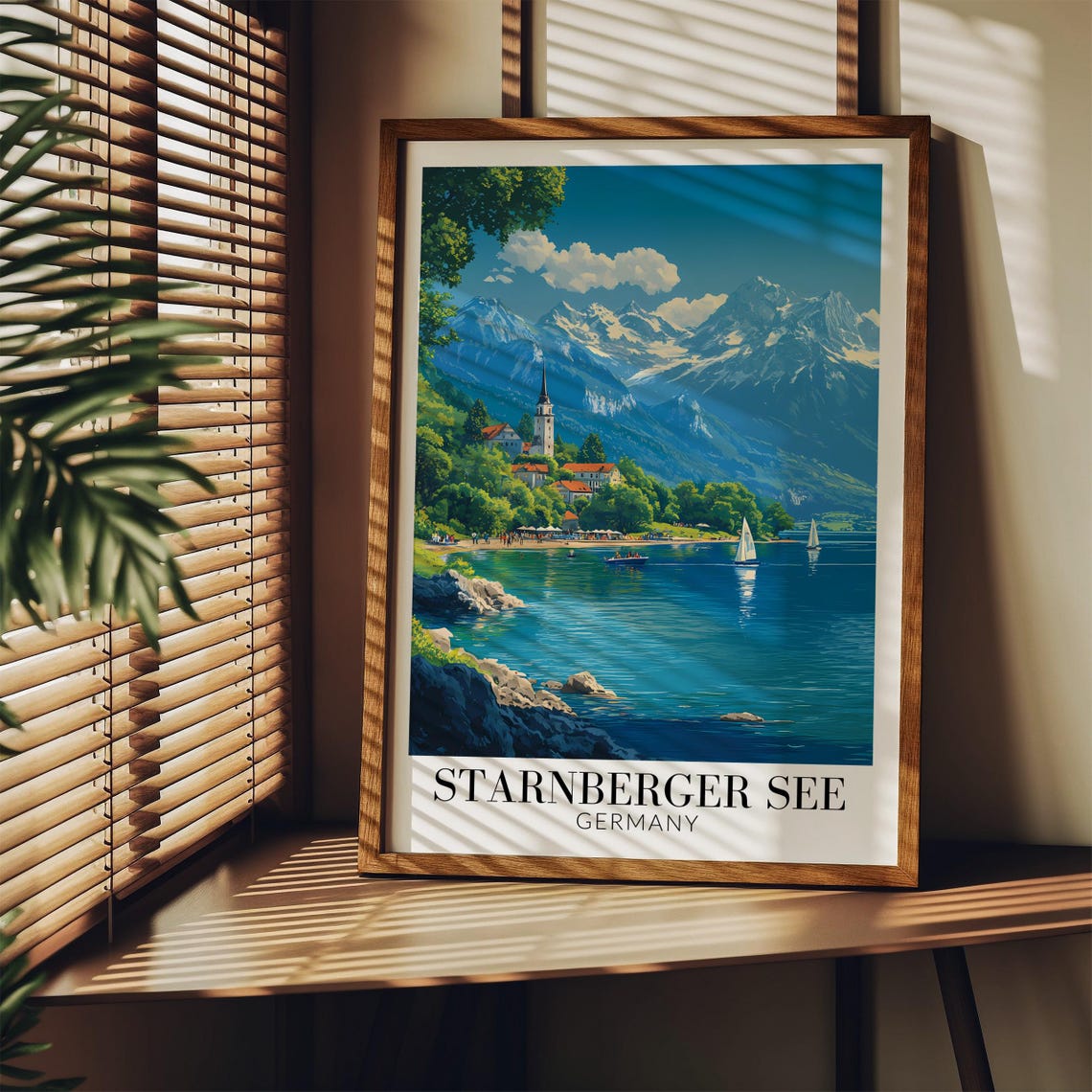 Starnberger See Bavaria Lakeside Village Church And Beach Poster - Image 4