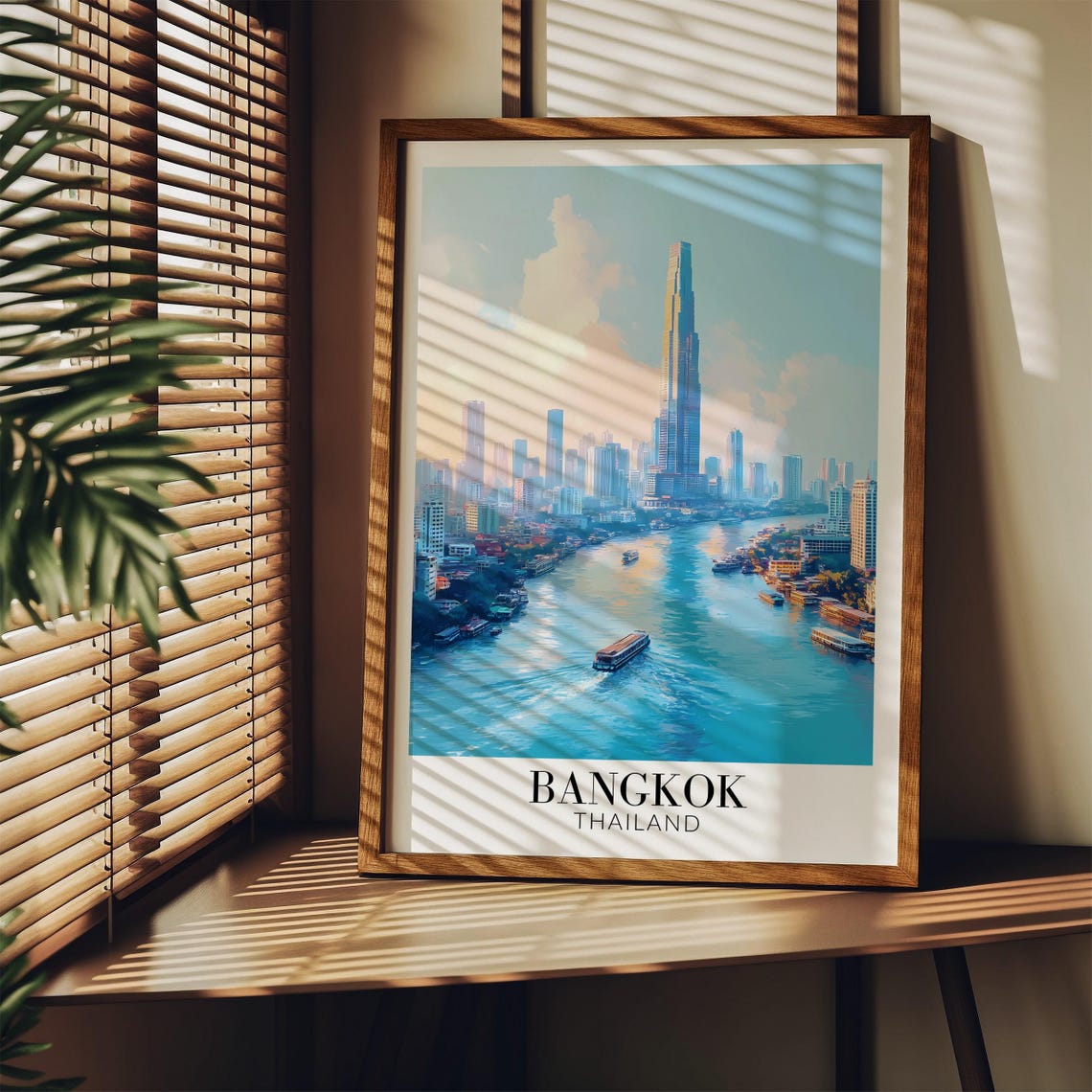 Bangkok Thailand River View With Skyscraper at Golden Hour Poster - Image 3