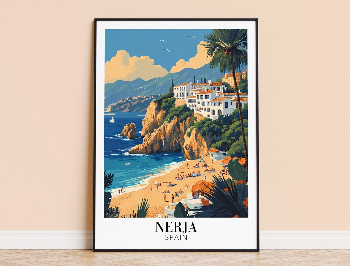 Nerja Spain Travel Poster, Home Decoration