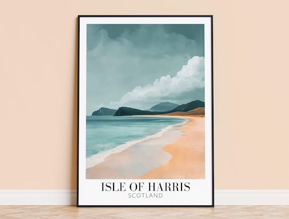 Isle Of Harris Scotland Travel Poster, Home Decor