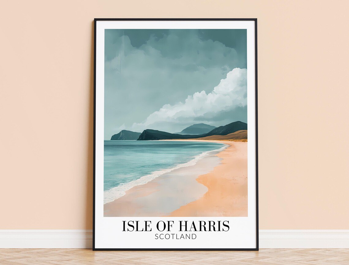 Isle Of Harris Scotland Travel Poster, Home Decor