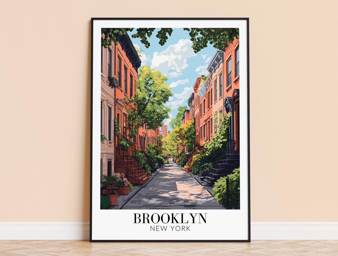 Brooklyn New York Travel Poster, Wall Hanging