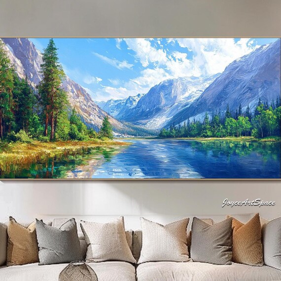 Landscape Painting On Original Abstract Mountain Oil Painting Living Room Wall Art Texture Wall Art Extra Large Wall Art Oil Painting