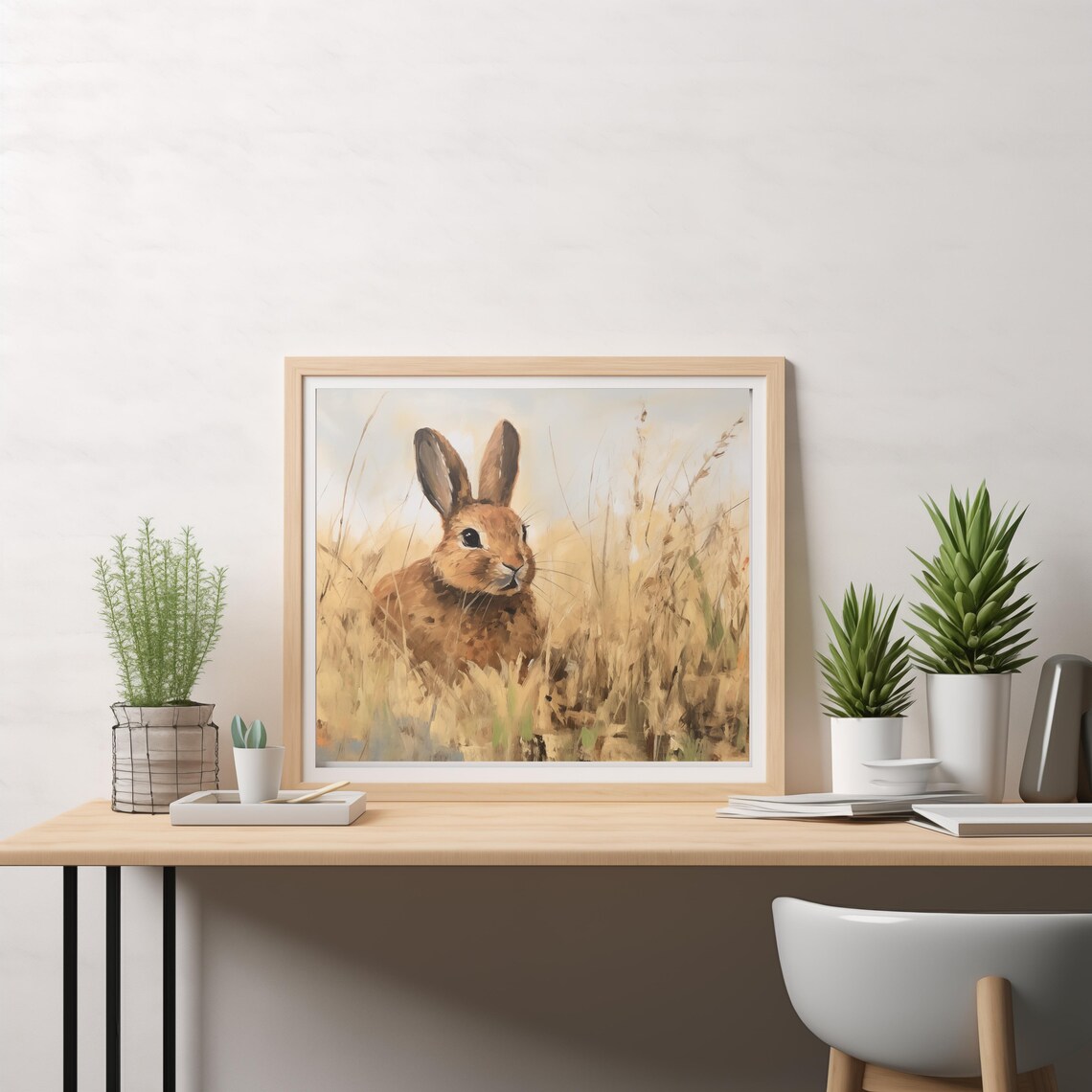 Bunny Love Vintage Painting, Spring Easter Decor - Image 5