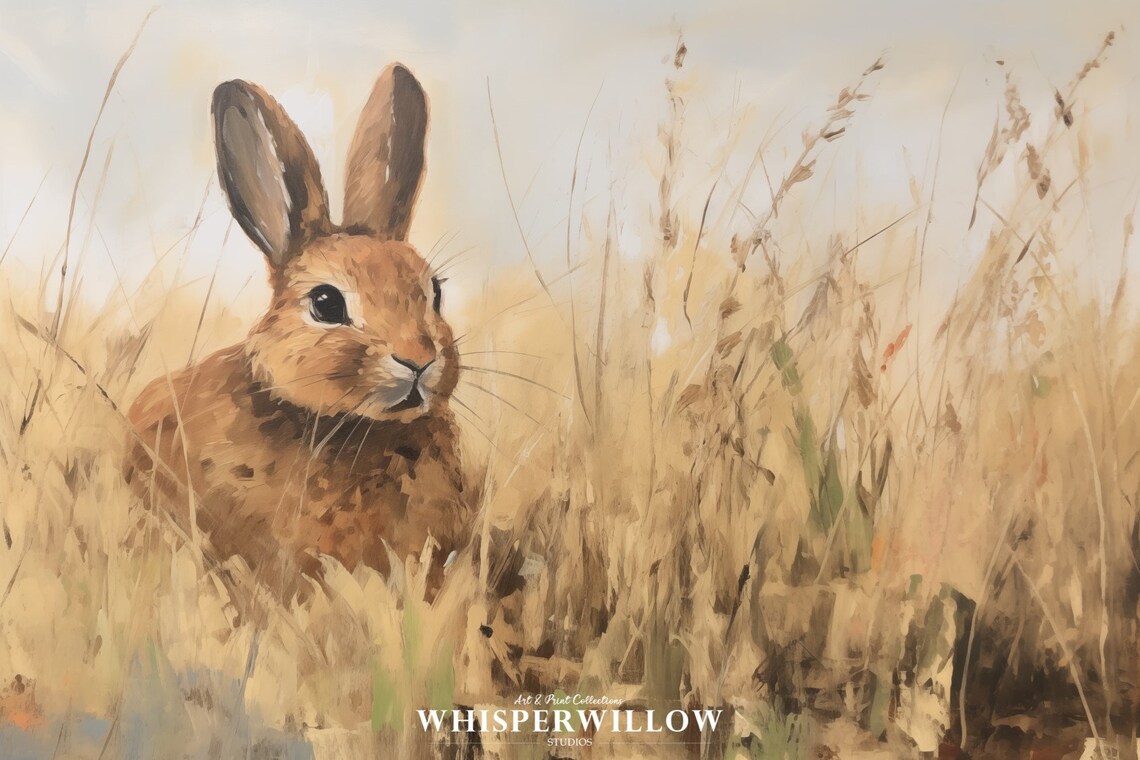 Bunny Love Vintage Painting, Spring Easter Decor - Image 6