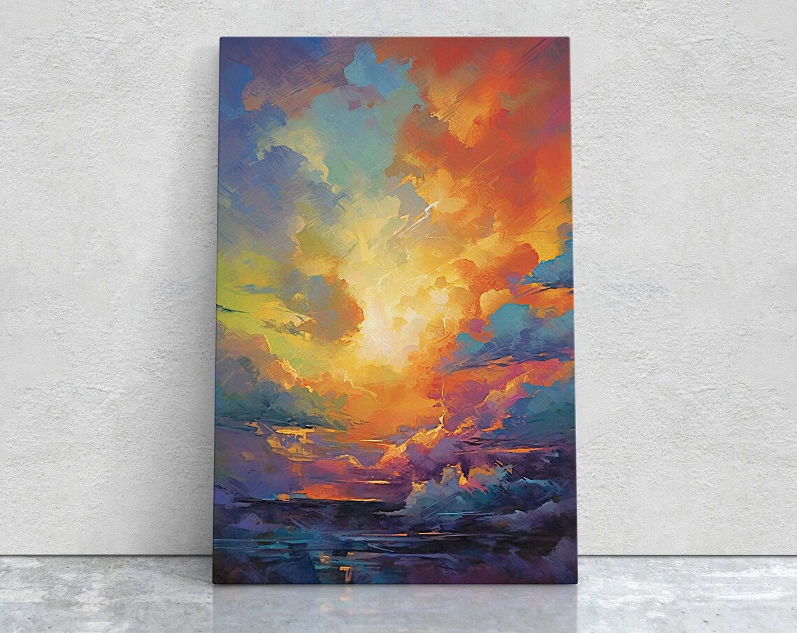 Colorful Sky Abstract Nature Sunrise Landscape Art Print