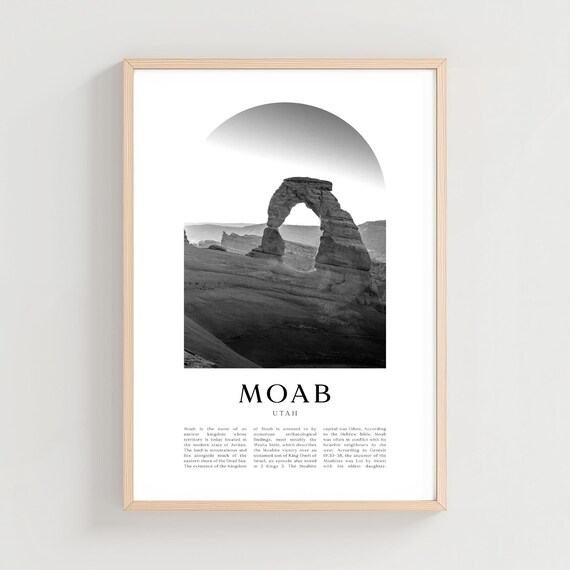 Moab Utah Delicate Arch Desert Landscape Black and White Poster