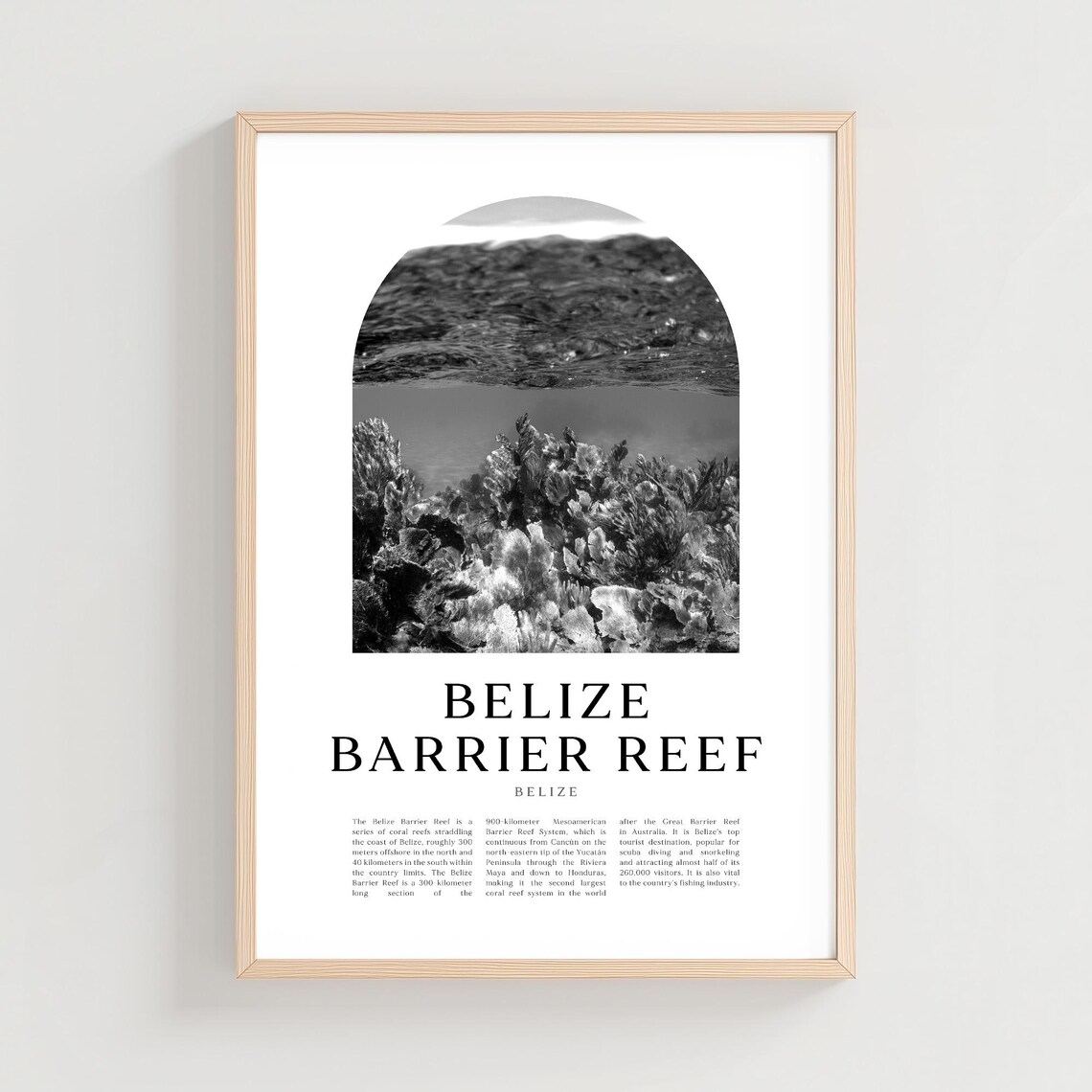 Belize Barrier Reef Travel Poster Print Wall Art City Gift Decor Ce24m