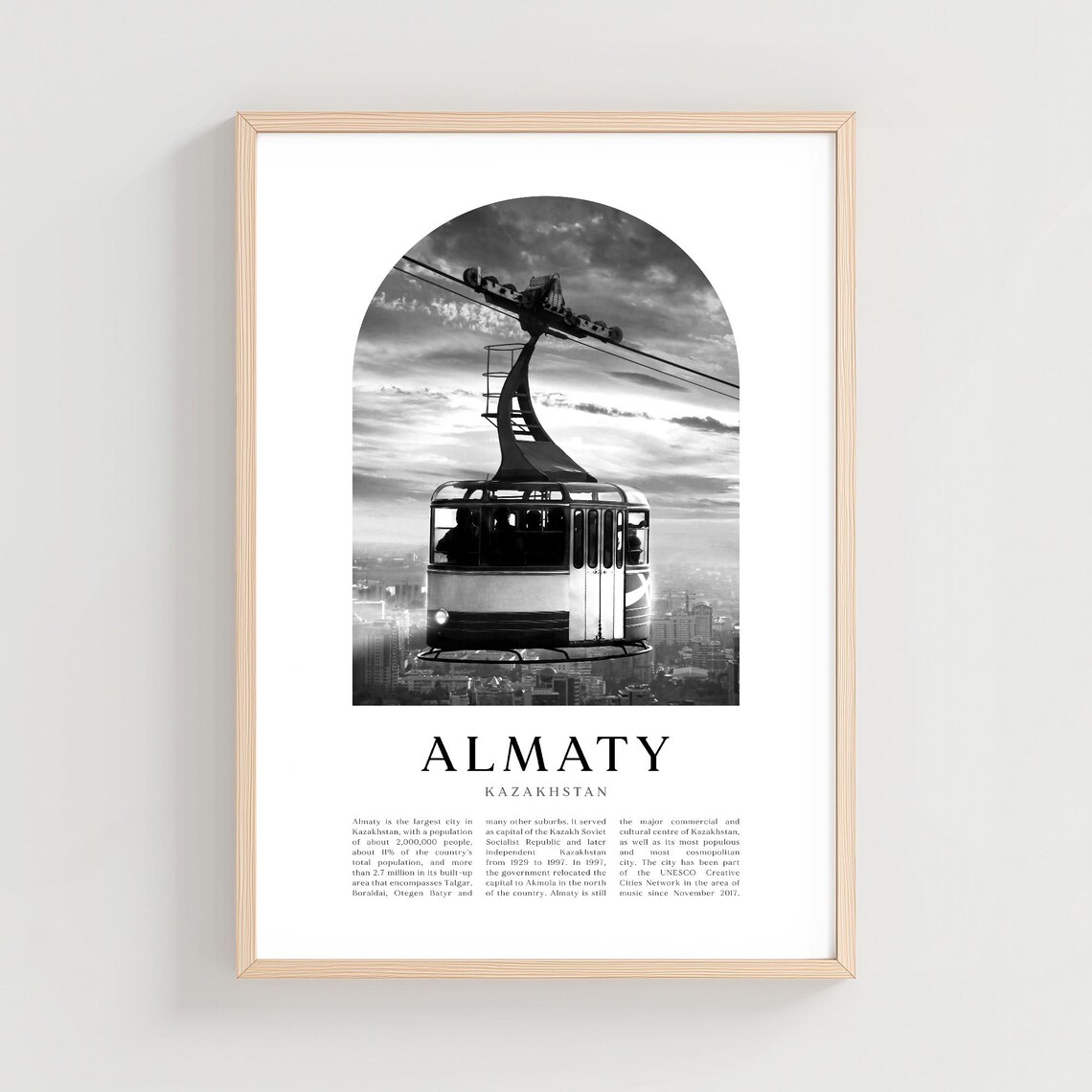 Almaty Kazakhstan Cable Car Gondola Mountain City View Photo Poster
