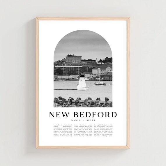 New Bedford Massachusetts Harbor Lighthouse Waterfront Photo Poster