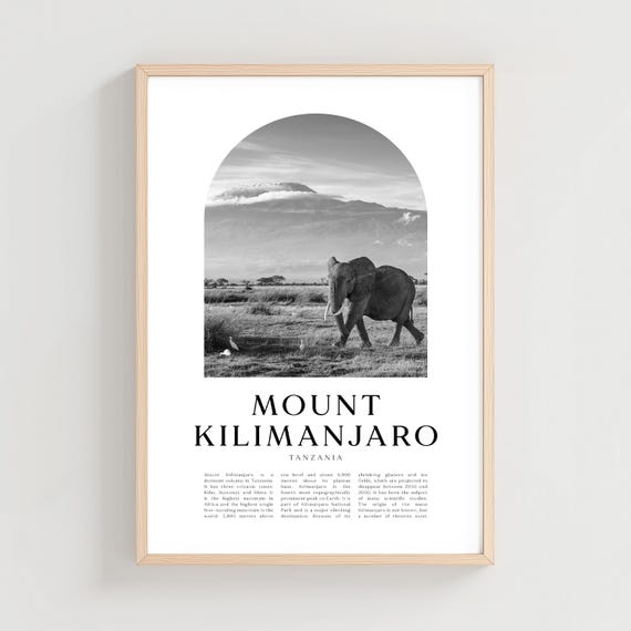 Mount Kilimanjaro Travel Poster Print Wall Art Tanzania City Gift Decor Af160m