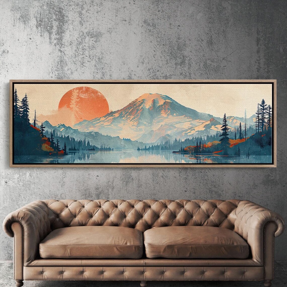Mount Rainier Mid-Century Modern Art Print