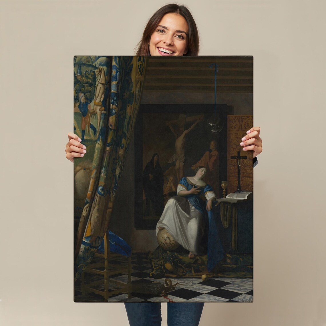 Johannes Vermeer Allegory Of Faith Classic Dutch Masterpiece Art Print - Image 4