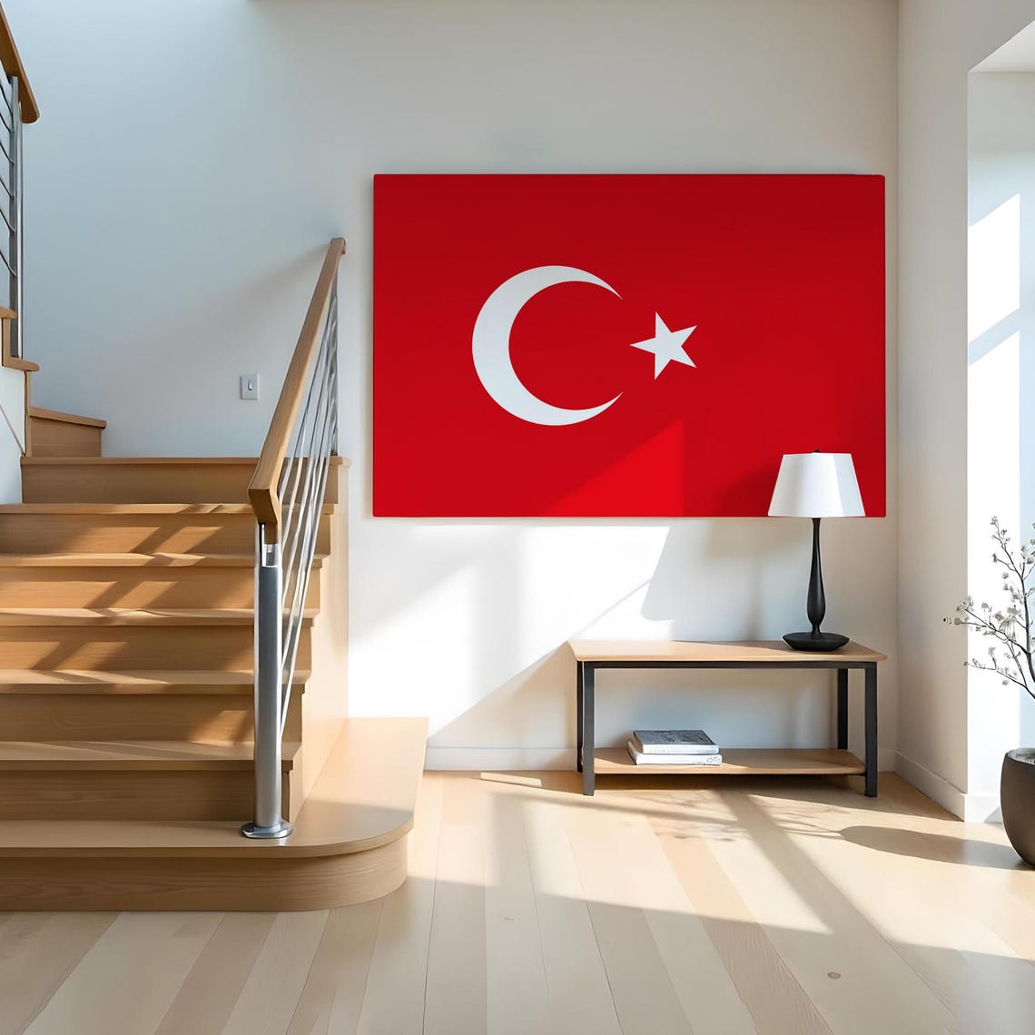 Turkish Flag Red Crescent Star Bold National Symbol Pride Wall Art - Image 2