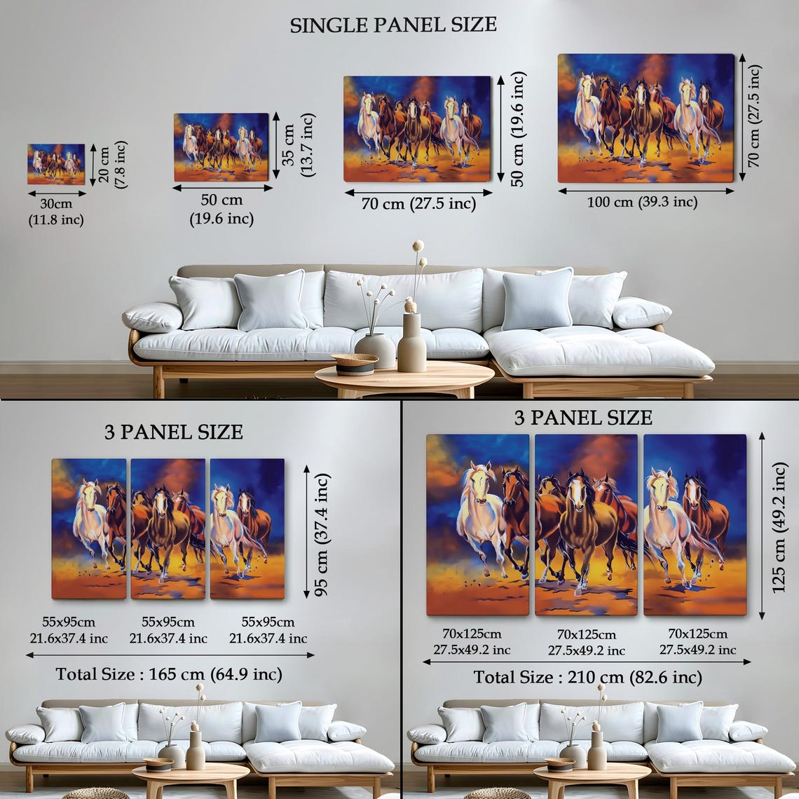 Seven Galloping Horses Sunset Wild Herd Dynamic Animal Poster - Image 4