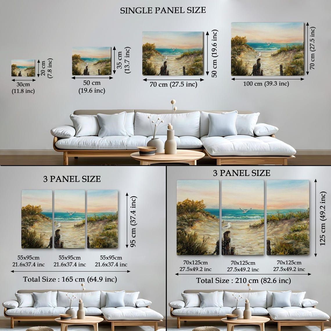 Sandy Path Through Dunes To Ocean Sunset Seagulls Coastal Scene Poster - Image 4