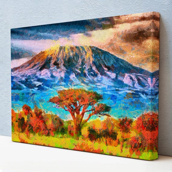 Kilimanjaro Mountain View In Tanzania Wall Art Landscape Wall Table Nature Print Nature Art Nature Decor