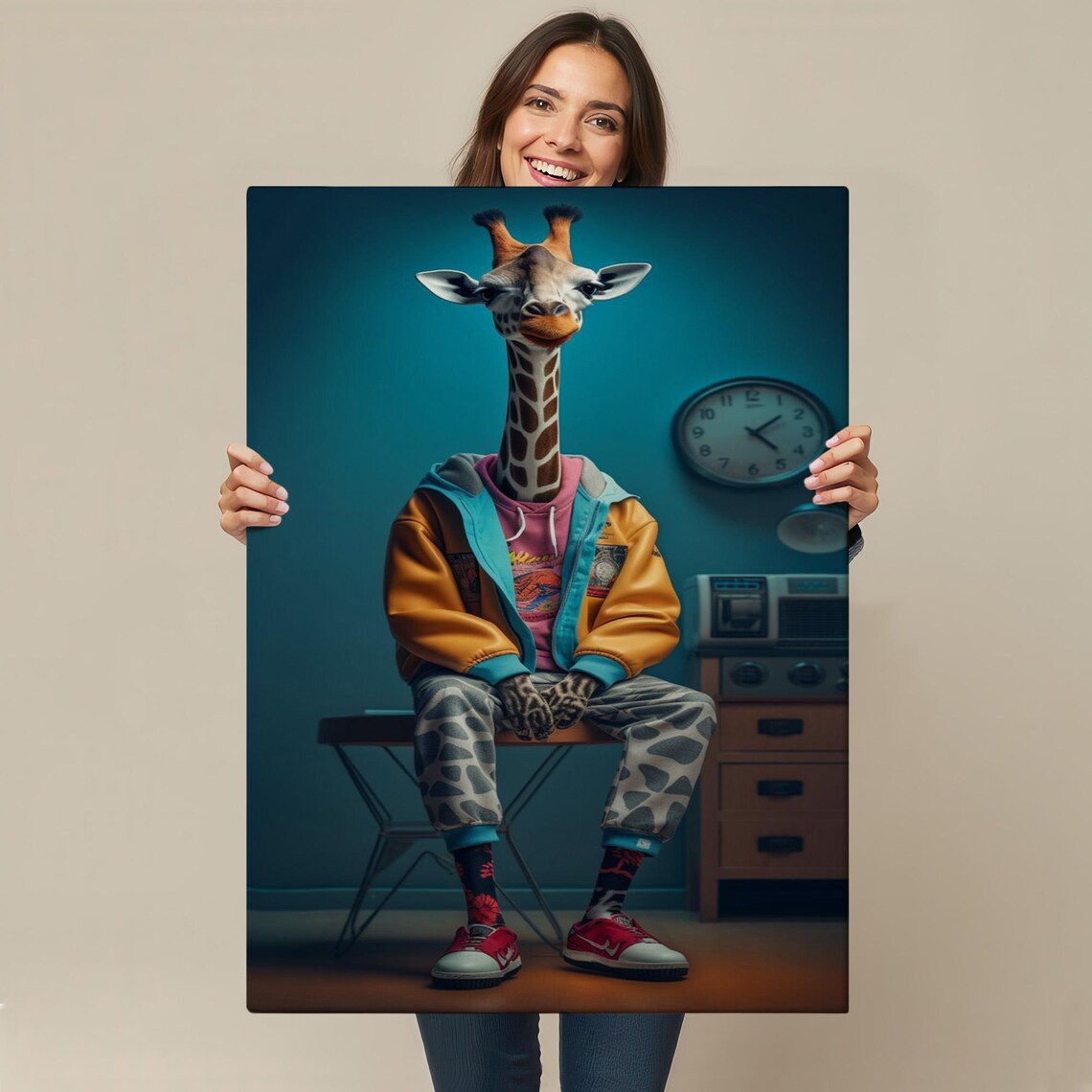 Giraffe Streetwear Portrait Canvas Funny Animal Modern Room Poster - Image 4