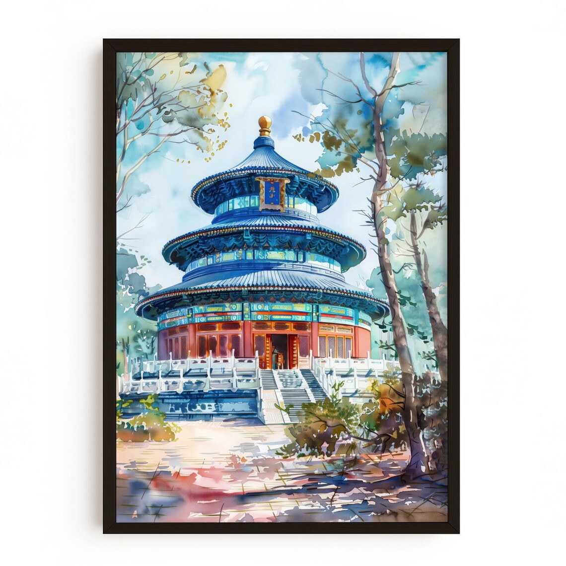 Temple Of Heaven Beijing Blue Tile Chinese Architecture Travel Poster