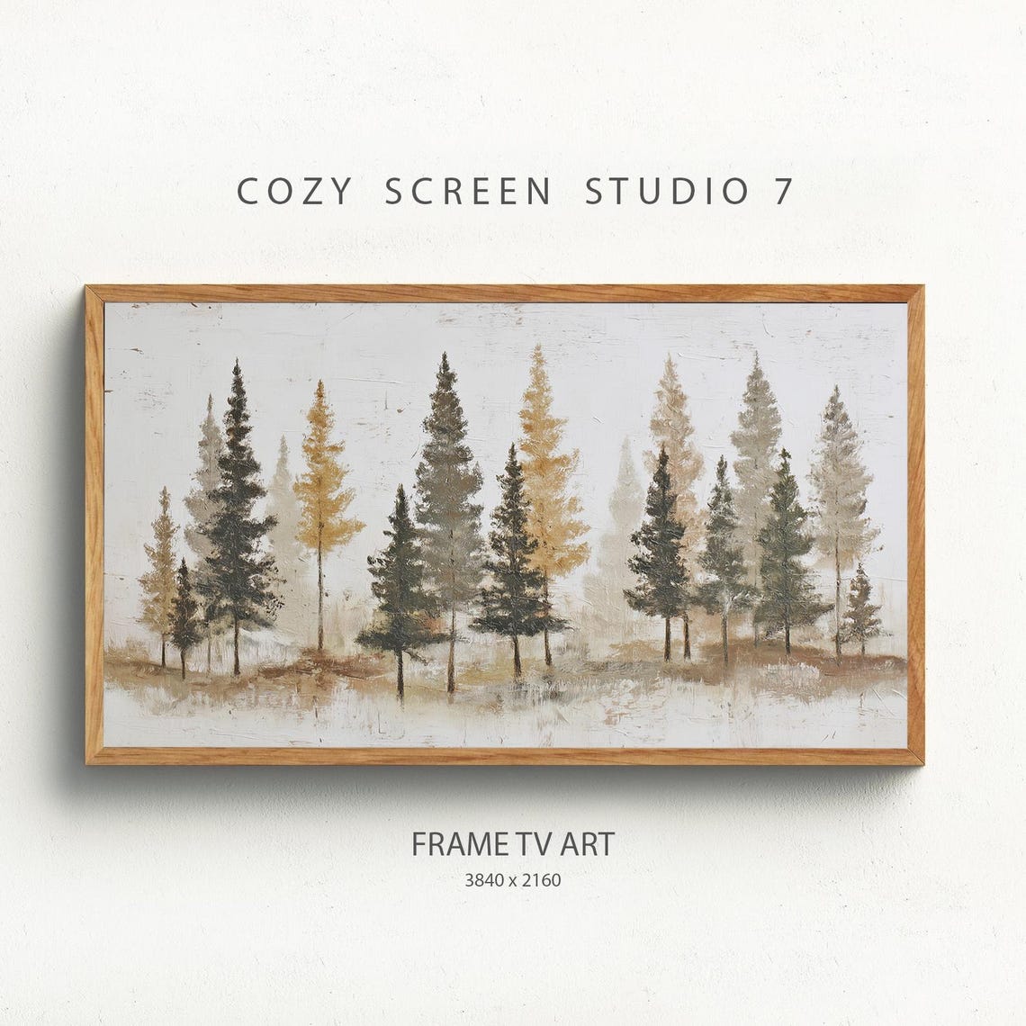 Winter Pine Trees Farmhouse Muted Forest Minimalist Wall Art