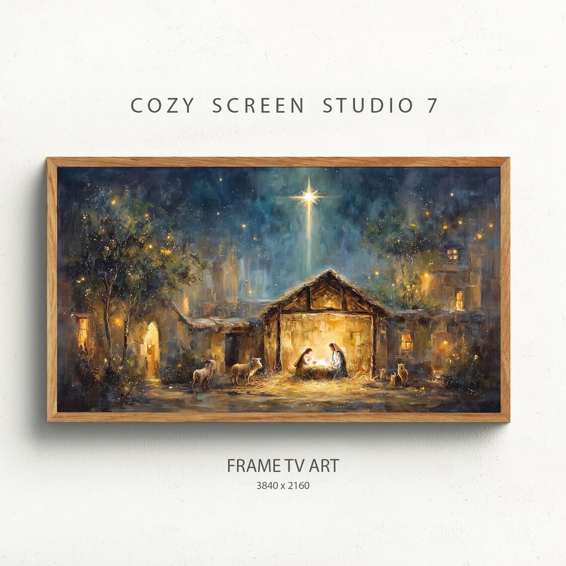Nativity Scene Holiday Art Print, Holy Night