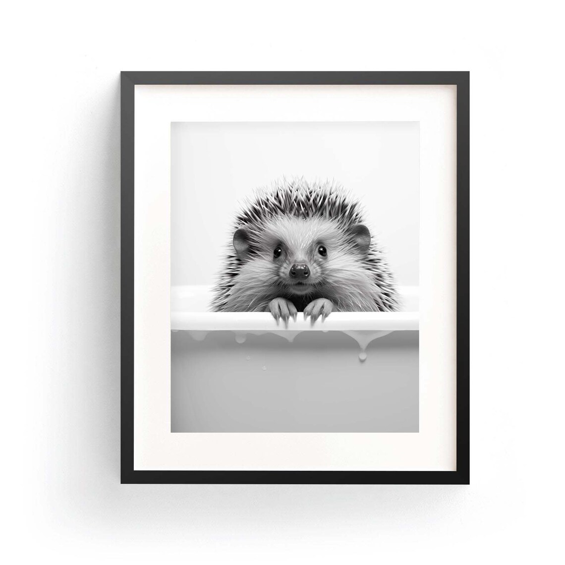 Hedgehog in Tub Bathroom Nursery Art Print