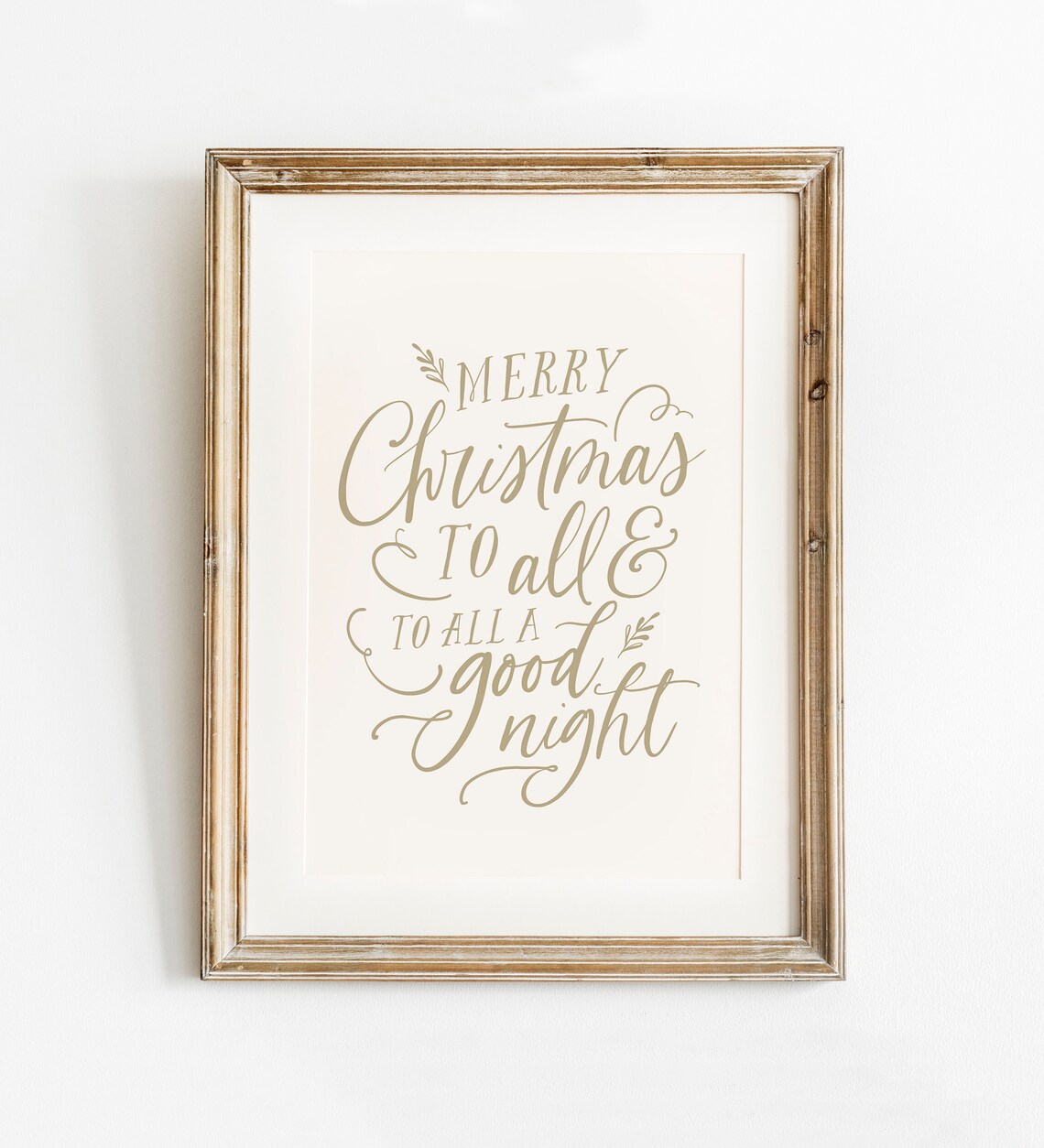 Calligraphy Christmas Print, Rustic Holiday Wall Art