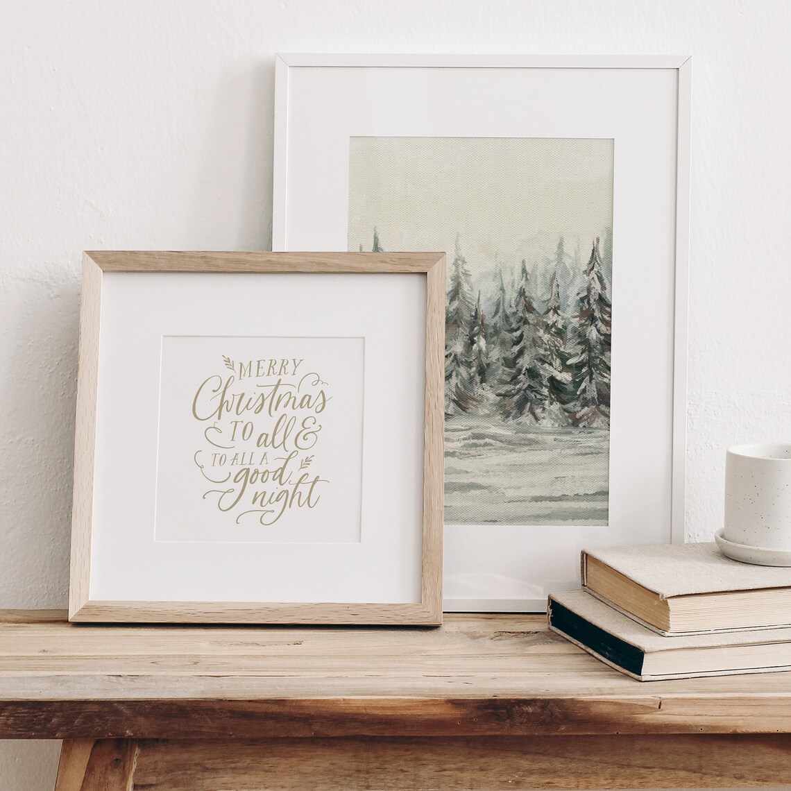 Calligraphy Christmas Print, Rustic Holiday Wall Art - Image 3