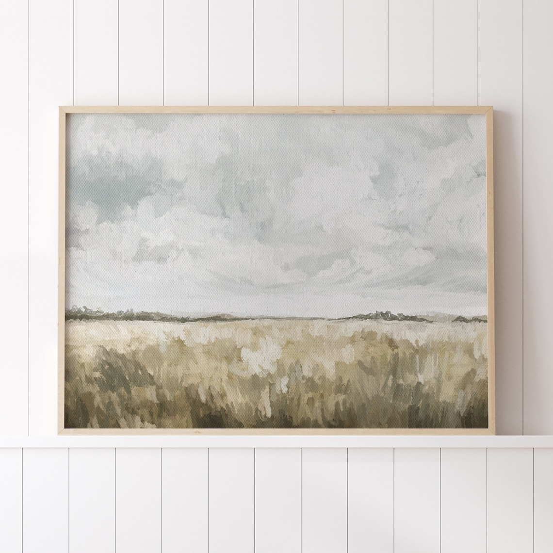 Country Landscape Print, Vintage Autumn Farmhouse Decor