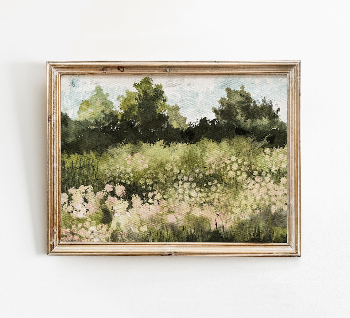 Summer Landscape Vintage Style Meadow Art Print - Image 3