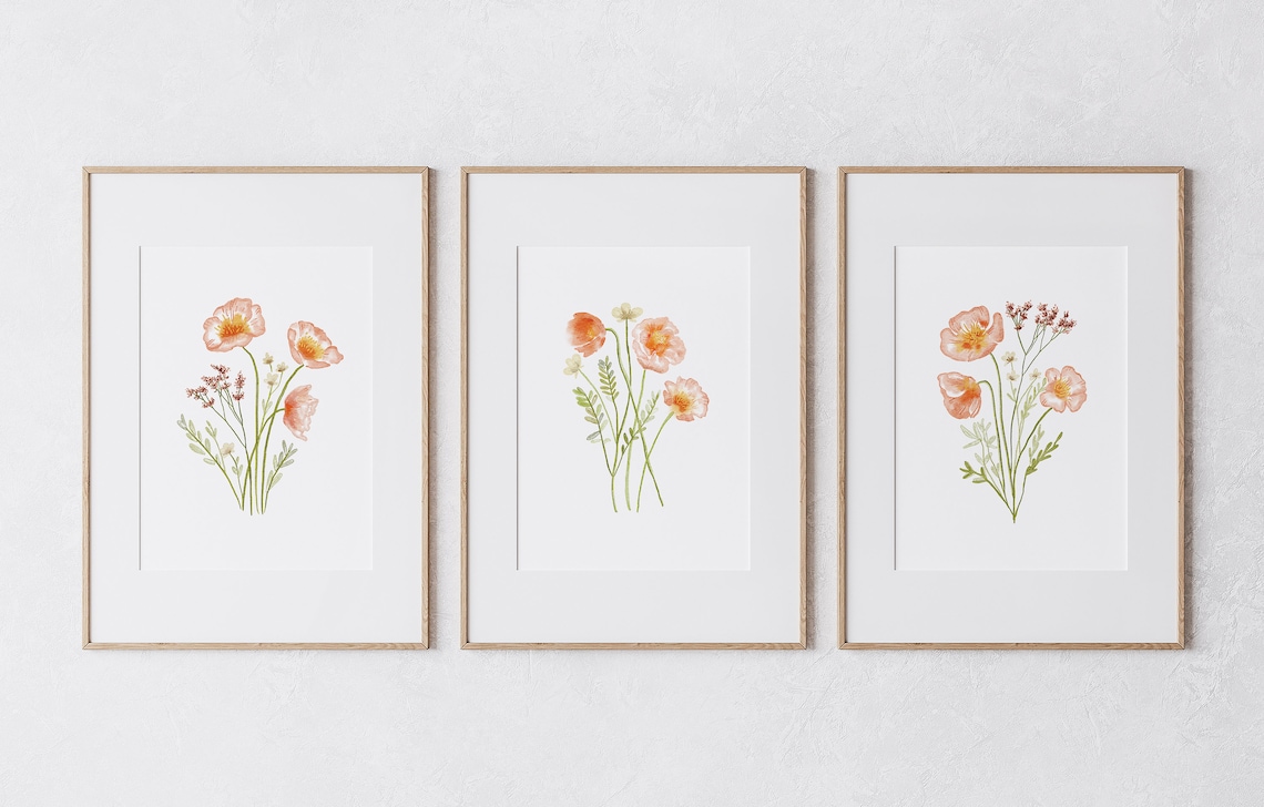 Flower Wall Art Vintage Style Floral Print - Image 2