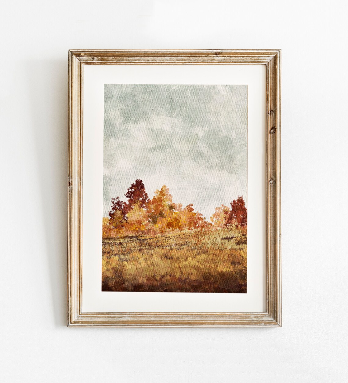 Fall Landscape Vintage Oil Painting Wall Art Print