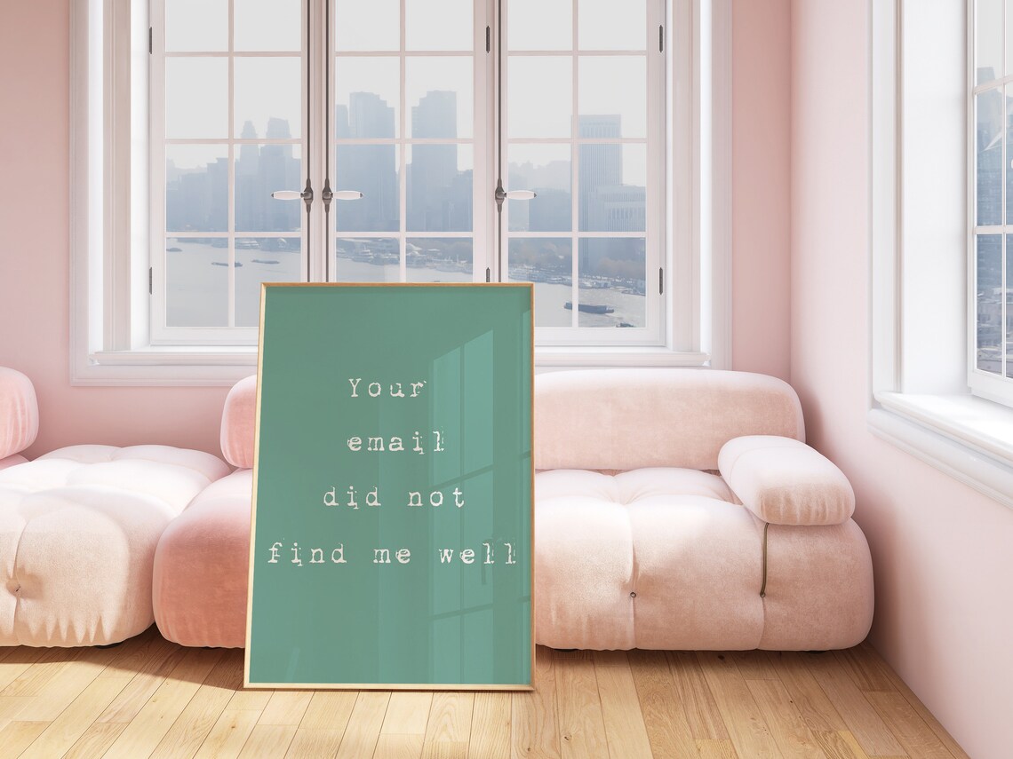 Your Email Did Not Find Me Well Green Typewriter Office Quote Poster - Image 3