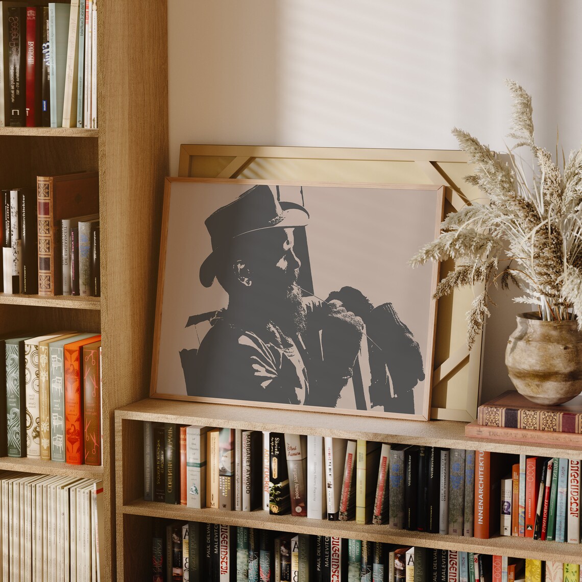 Urban Cowboy Stencil Silhouette Cowboy Hat Monochrome Poster - Image 3