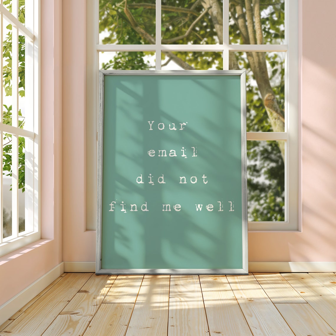 Your Email Did Not Find Me Well Green Typewriter Office Quote Poster - Image 2