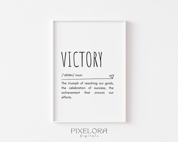 Victory Definition Wall Art Inspirational Quote Motivational Poster Personal Growth Office Decor