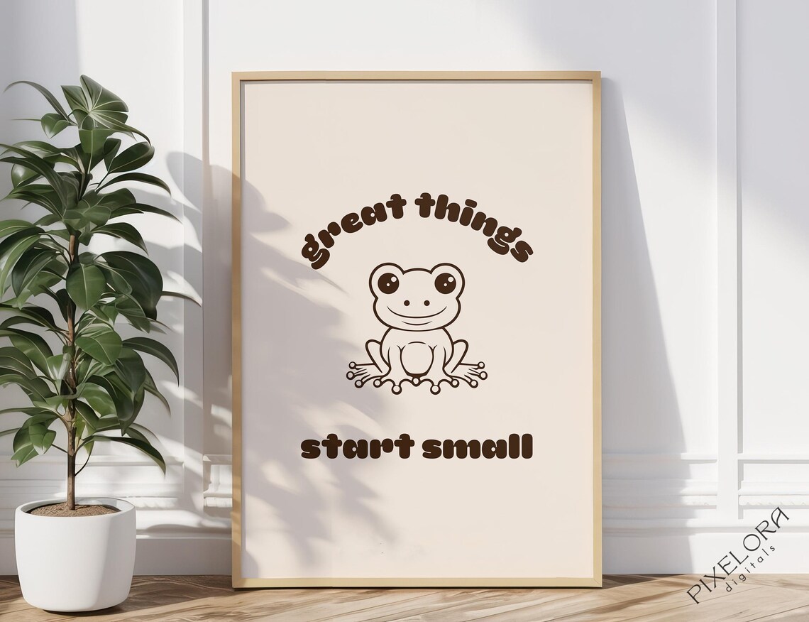 Great Things Start Small Motivational Poster Positive Affirmation Uplifting Inspirational Quote Wall Art